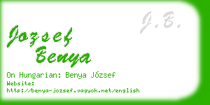 jozsef benya business card