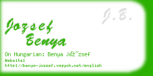 jozsef benya business card